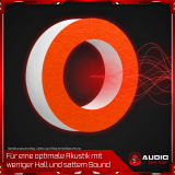 AUDIO SKiller 1 Sound Absorber Element Level UP Circle made of Basotect G+® with acoustic felt in orange/acoustic improvement for gamers, streamers, Youtuber