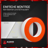 AUDIO SKiller 1 Sound Absorber Element Level UP Circle made of Basotect G+® with acoustic felt in orange/acoustic improvement for gamers, streamers, Youtuber