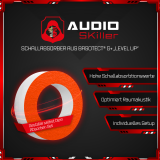 AUDIO SKiller 1 Sound Absorber Element Level UP Circle made of Basotect G+® with acoustic felt in orange/acoustic improvement for gamers, streamers, Youtuber