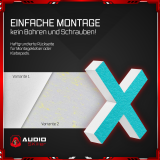 AUDIO SKiller 1 Sound Absorber Element Level UP X-shape made of Basotect G+® with acoustic felt in turquois/acoustic improvement for gamers, streamers, Youtuber