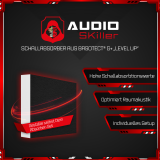 AUDIO SKiller 1 Schallabsorber Element Level UP Quadrat aus Basotect G+® mit Akustikfilz in Schwarz/Akustikverbesserung für Gamer, Streamer, Youtuber