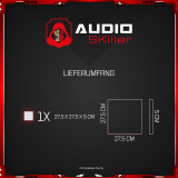 AUDIO SKiller 1 Schallabsorber Element Level UP Quadrat aus Basotect G+® mit Akustikfilz in Weiß/Akustikverbesserung für Gamer, Streamer, Youtuber