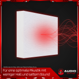 AUDIO SKiller 1 Schallabsorber Element Level UP Quadrat aus Basotect G+® mit Akustikfilz in Weiß/Akustikverbesserung für Gamer, Streamer, Youtuber