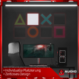 AUDIO SKiller 1 Schallabsorber Element Level UP Quadrat aus Basotect G+® mit Akustikfilz in Weiß/Akustikverbesserung für Gamer, Streamer, Youtuber