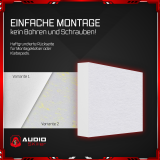 AUDIO SKiller 1 Schallabsorber Element Level UP Quadrat aus Basotect G+® mit Akustikfilz in Weiß/Akustikverbesserung für Gamer, Streamer, Youtuber