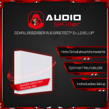 AUDIO SKiller 1 Schallabsorber Element Level UP Quadrat aus Basotect G+® mit Akustikfilz in Weiß/Akustikverbesserung für Gamer, Streamer, Youtuber