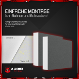 AUDIO SKiller 2 Schallabsorber Elemente Level UP Quadrate aus Basotect G+® mit Akustikfilz in Granitgrau/Akustikverbesserung für Gamer, Streamer, Youtuber