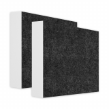 AUDIO SKiller 2 Sound Absorber Elements Level UP Square made of Basotect G+® with acoustic felt in anthracite/acoustic improvement for gamers, streamers, Youtuber