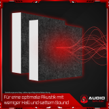 AUDIO SKiller 2 Sound Absorber Elements Level UP Square made of Basotect G+® with acoustic felt in anthracite/acoustic improvement for gamers, streamers, Youtuber