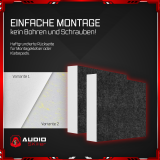 AUDIO SKiller 2 Sound Absorber Elements Level UP Square made of Basotect G+® with acoustic felt in anthracite/acoustic improvement for gamers, streamers, Youtuber