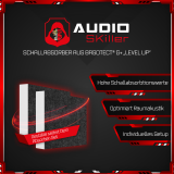 AUDIO SKiller 2 Sound Absorber Elements Level UP Square made of Basotect G+® with acoustic felt in anthracite/acoustic improvement for gamers, streamers, Youtuber