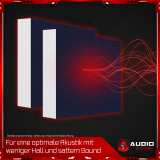 AUDIO SKiller 2 Sound Absorber Elements Level UP Square made of Basotect G+® with acoustic felt in night blue/acoustic improvement for gamers, streamers, Youtuber