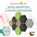 Edition &quote;LOFT&quote; Honeycomb - 9 Absorber aus Basotect ® - Farbe: Platinum + Anthracite + Lime