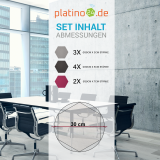 Edition &quote;LOFT&quote; Honeycomb - 9 absorbers made of Basotect ® - Colour: Platinum + Anthracite + Crimson