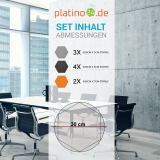 Edition &quote;LOFT&quote; Honeycomb - 9 Absorber aus Basotect ® - Farbe: Platinum + Anthracite + Juice