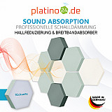 Edition &quote;LOFT&quote; Honeycomb - 9 absorbers made of Basotect ® - Colour: Snow + Aqua + Denim