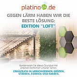 Edition &quote;LOFT&quote; Honeycomb - 6 absorbers made of Basotect ® - Colour: Platinum + Anthracite + Lime
