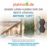 Edition &quote;LOFT&quote; Honeycomb - 6 absorbers made of Basotect ® - Colour: Platinum + Anthracite + Ocean