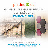 Edition &quote;LOFT&quote; Honeycomb - 6 absorbers made of Basotect ® - Colour: Platinum + Anthracite + Crimson