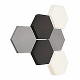 Edition &quote;LOFT&quote; Honeycomb - 6 absorbers made of Basotect ® - Colour: Platinum + Anthracite + snow