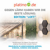 Edition &quote;LOFT&quote; Honeycomb - 6 absorbers made of Basotect ® - Colour: Platinum + Anthracite + snow