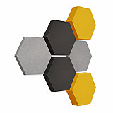 Edition &quote;LOFT&quote; Honeycomb - 6 absorbers made of Basotect ® - Colour: Platinum + Anthracite + Bibo