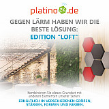 Edition &quote;LOFT&quote; Honeycomb - 6 absorbers made of Basotect ® - Colour: Platinum + Anthracite + Red Pepper