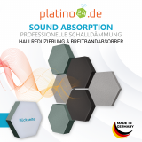 Edition &quote;LOFT&quote; Honeycomb - 6 Absorber aus Basotect ® - Farbe: Platinum + Anthracite + Denim