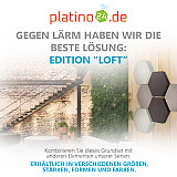 Edition &quote;LOFT&quote; Honeycomb - 6 absorbers made of Basotect ® - Colour: Platinum + Anthracite + Aqua