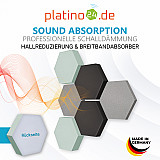 Edition &quote;LOFT&quote; Honeycomb - 6 absorbers made of Basotect ® - Colour: Platinum + Anthracite + Aqua