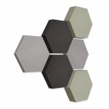 Edition "e;LOFT"e; Honeycomb - 6 Absorber aus Basotect ® - Farbe: Platinum + Anthracite + Concrete Edition "e;LOFT"e; Honeycomb - 6 Absorber aus Basotect ® - Farbe: Platinum + Anthracite + Concrete