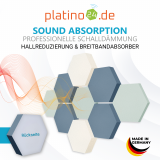 Edition &quote;LOFT&quote; Honeycomb - 9 absorbers made of Basotect ® - Colour: Aqua + Scandic + Snow