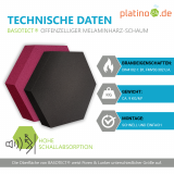 Edition &quote;LOFT&quote; Honeycomb - 8 Absorber aus Basotect ® - Farbe: Platinum + Anthracite + Crimson