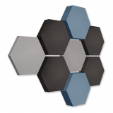 Edition &quote;LOFT&quote; Honeycomb - 8 absorbers made of Basotect ® - Colour: Platinum + Anthracite + Scandic