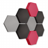 Edition "e;LOFT"e; Honeycomb - 8 Absorber aus Basotect ® - Farbe: Platinum + Anthracite + Magenta Edition "e;LOFT"e; Honeycomb - 8 Absorber aus Basotect ® - Farbe: Platinum + Anthracite + Magenta