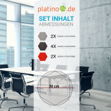 Edition &quote;LOFT&quote; Honeycomb - 8 absorbers made of Basotect ® - Colour: Platinum + Anthracite + Red Pepper