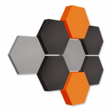 Edition &quote;LOFT&quote; Honeycomb - 8 absorbers made of Basotect ® - Colour: Platinum + Anthracite + Juice