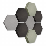 Edition &quote;LOFT&quote; Honeycomb - 8 absorbers made of Basotect ® - Colour: Platinum + Anthracite + Concrete
