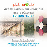 Edition &quote;LOFT&quote; Honeycomb - 9 absorbers made of Basotect ® - Colour: Snow + Anthracite + Magenta + Aqua