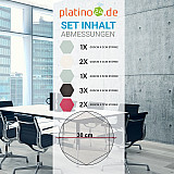 Edition &quote;LOFT&quote; Honeycomb - 9 absorbers made of Basotect ® - Colour: Snow + Anthracite + Magenta + Aqua