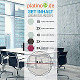 Edition &quote;LOFT&quote; Honeycomb - 9 absorbers made of Basotect ® - Colour: Snow + Anthracite + Magenta + Aqua