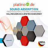 Edition &quote;LOFT&quote; Honeycomb - 9 absorbers made of Basotect ® - Colour: Platinum + Anthracite + Scandic + Red Pepper