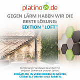 Edition &quote;LOFT&quote; Honeycomb - 9 absorbers made of Basotect ® - Colour: Platinum + Anthracite + Lime + Aqua