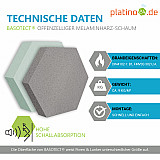 Edition &quote;LOFT&quote; Honeycomb - 9 absorbers made of Basotect ® - Colour: Platinum + Anthracite + Lime + Aqua