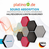 Edition &quote;LOFT&quote; Honeycomb - 9 absorbers made of Basotect ® - Colour: Platinum + Anthracite + Magenta + Aqua