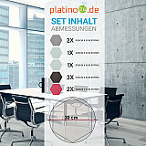 Edition &quote;LOFT&quote; Honeycomb - 9 absorbers made of Basotect ® - Colour: Platinum + Anthracite + Magenta + Aqua