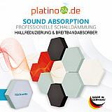 Edition &quote;LOFT&quote; Honeycomb - 9 Absorber aus Basotect ® - Farbe: Snow + Aqua + Anthracite + Red Pepper