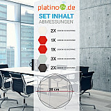 Edition &quote;LOFT&quote; Honeycomb - 9 Absorber aus Basotect ® - Farbe: Snow + Aqua + Anthracite + Red Pepper