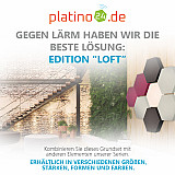 Edition &quote;LOFT&quote; Honeycomb - 9 absorbers made of Basotect ® - Colour: Snow + Aqua + Anthracite + Crimson