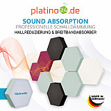 Edition &quote;LOFT&quote; Honeycomb - 9 absorbers made of Basotect ® - Colour: Snow + Aqua + Anthracite + Crimson